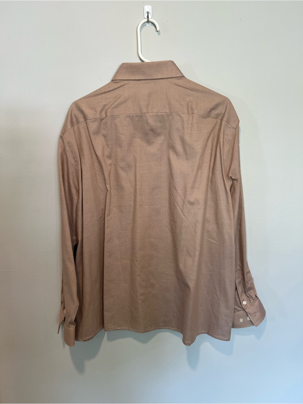 Michael Kors Men’s Brown Geometric Dress Shirt 18 34/35 Regular Fit Button Front - Picture 2 of 2